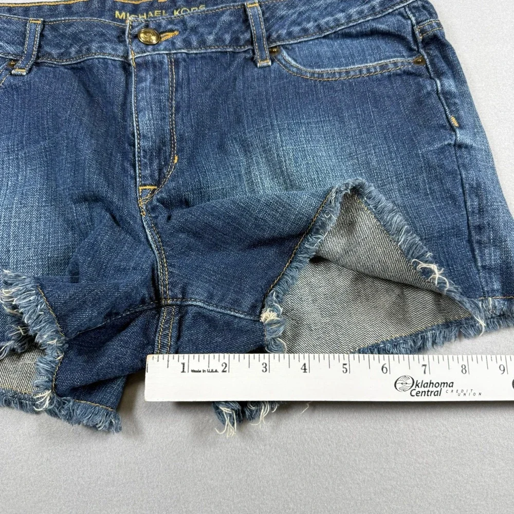 Michael Kors Womens 8 Denim Shorts Frayed Cut Off Low Rise Summer Casual Boho
